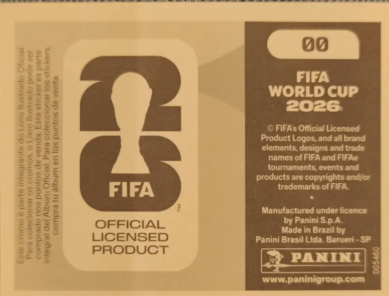 Lámina 00 Álbum de fútbol Panini - 2