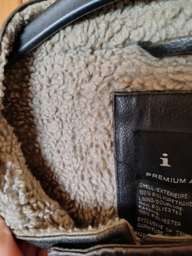 Chaqueta de cuero negra con forro térmico - 3