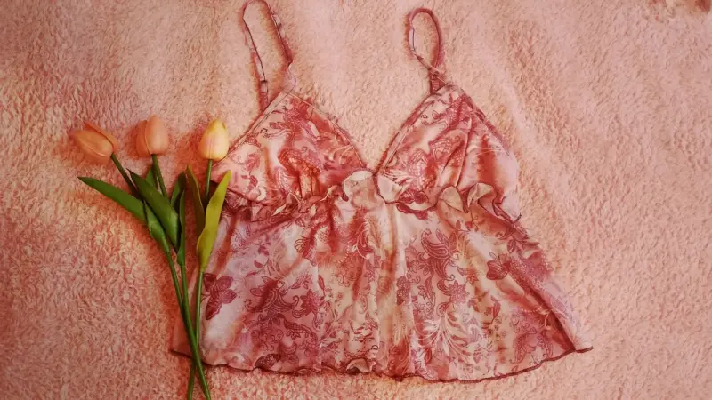 Top tipo Babydoll rosado - 1