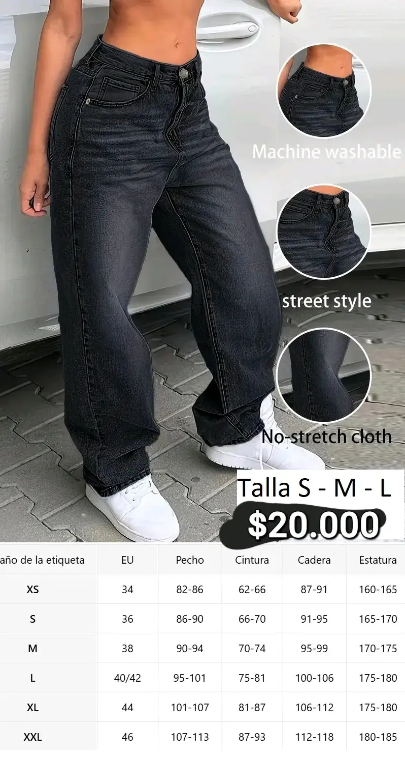 Jeans negros estilo urbano para mujer