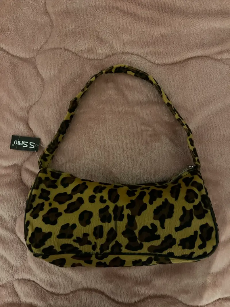 Cartera de hombro y2k estampado leopardo S-Pro