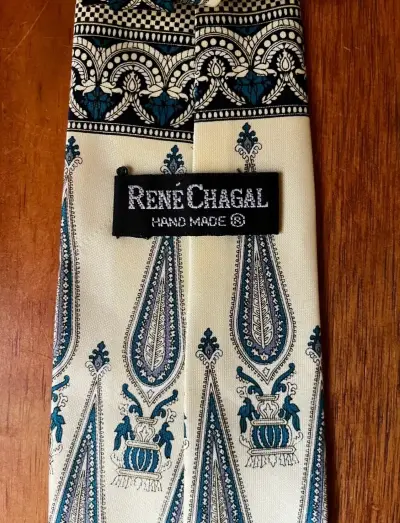 Corbata beige René Chagal - miniatura 6