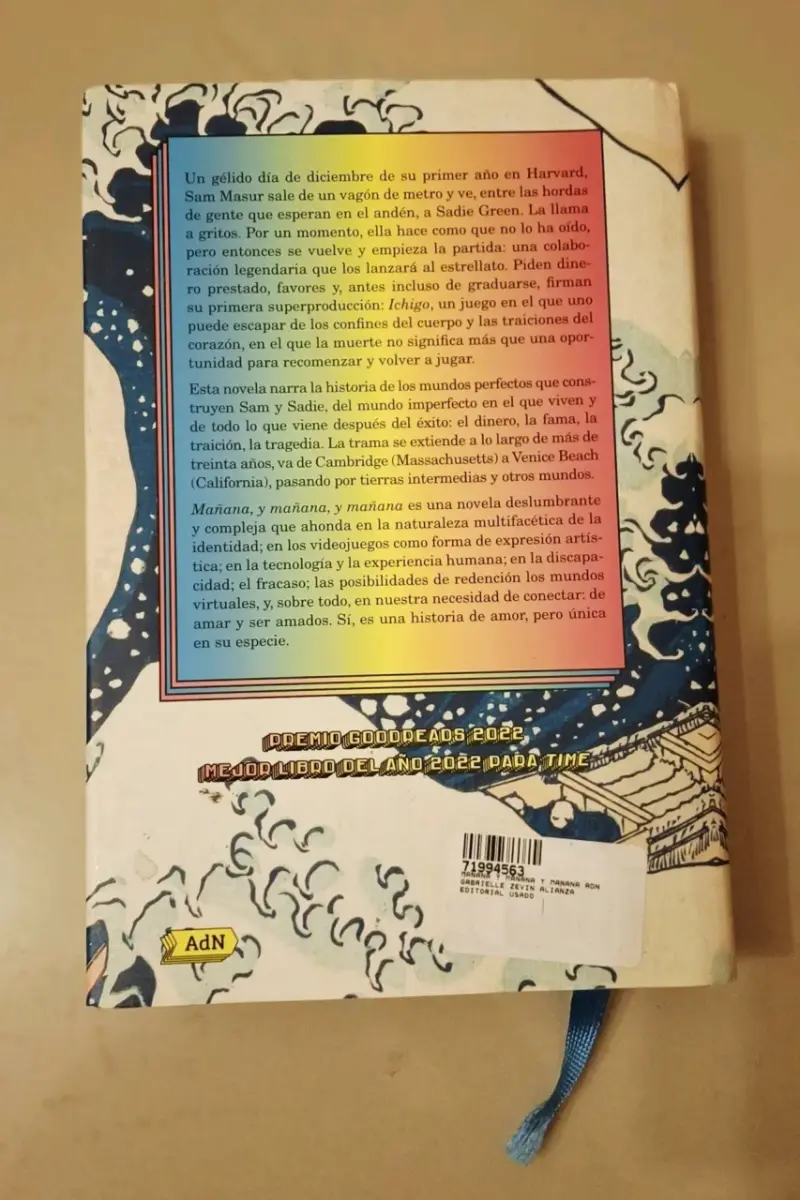 Libro 'Mañana y Mañana y Mañana'. Gabrielle Zevin - 2