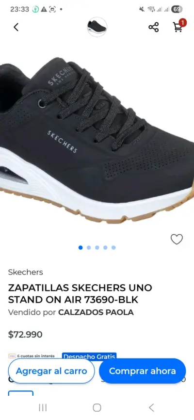 Zapatillas Skechers Uno Stand On Air Mujer Talla38 - miniatura 2