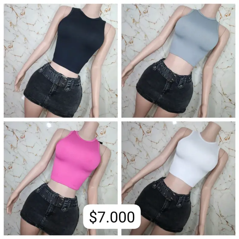 tops sin mangas en varios colores - 1