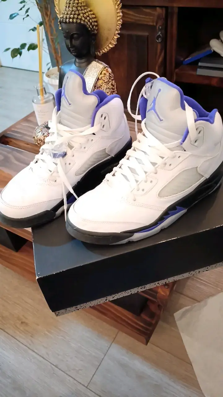 Zapatillas jordan retro 5 white/dark concord/black - 2
