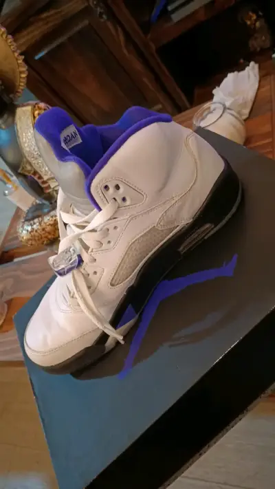 Zapatillas jordan retro 5 white/dark concord/black - miniatura 6