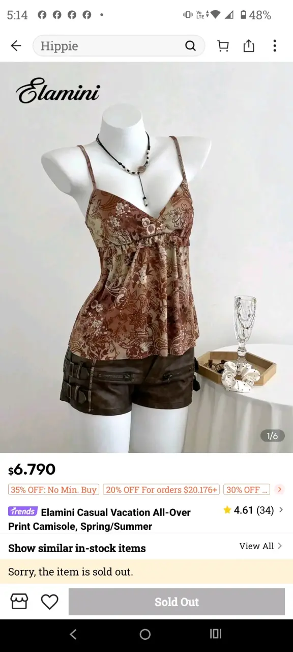 Blusa sin mangas estampada Elamini - 1