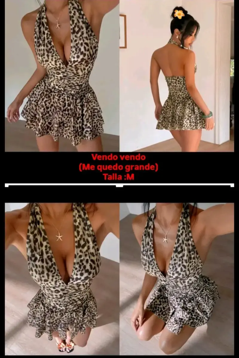 Vestido corto animal print talla M