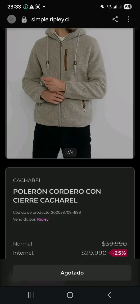 Polerón Polar Chiporro Cacharel Con Capucha Hombre - 2