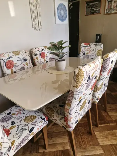 Juego de comedor con sillas estampadas - miniatura 1