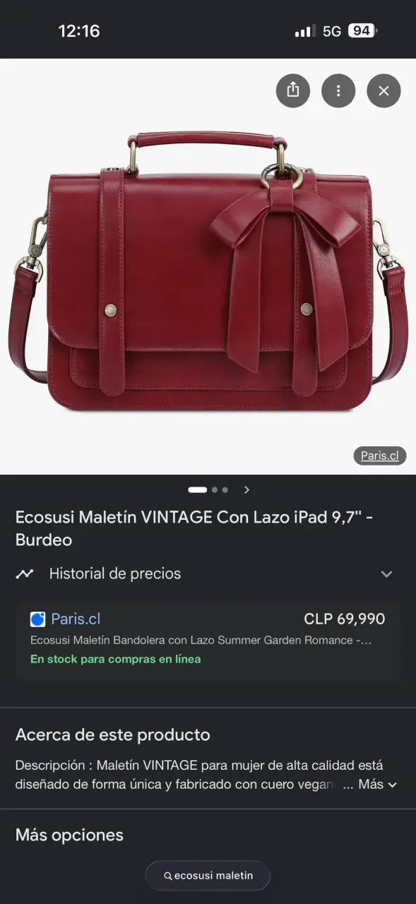 Cartera de cuero roja con lazo elegante - 3