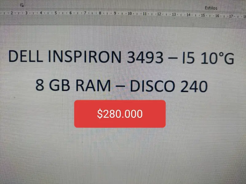 Laptop Dell Core i5, 10Gen. 8 ram, 240 SSD - 5