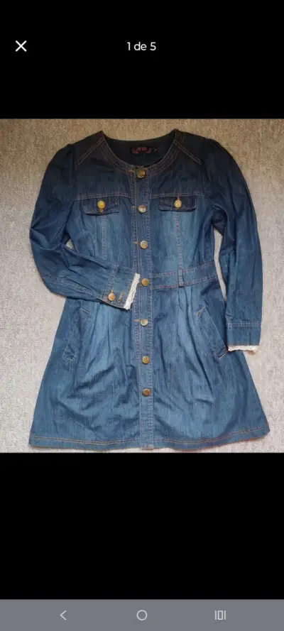 Chaqueta larga de mezclilla delgada - miniatura 1