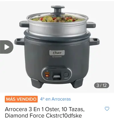 Arrocera Oster con vaporera DiamondForce - miniatura 2