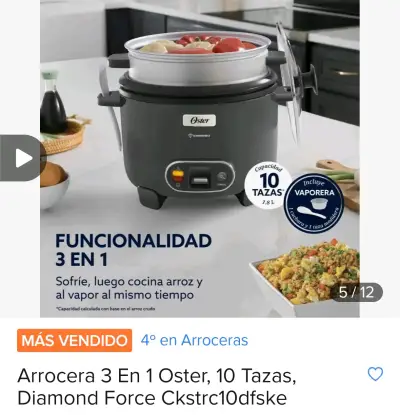 Arrocera Oster con vaporera DiamondForce - miniatura 3