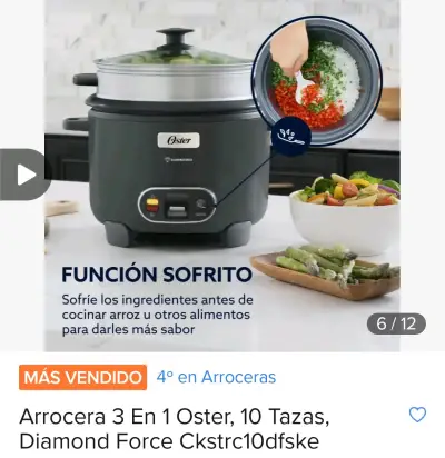 Arrocera Oster con vaporera DiamondForce - miniatura 4