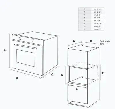 Kit Horno Empotrado Eléctrico Midea MHMC6MBOG2-KIT - miniatura 2