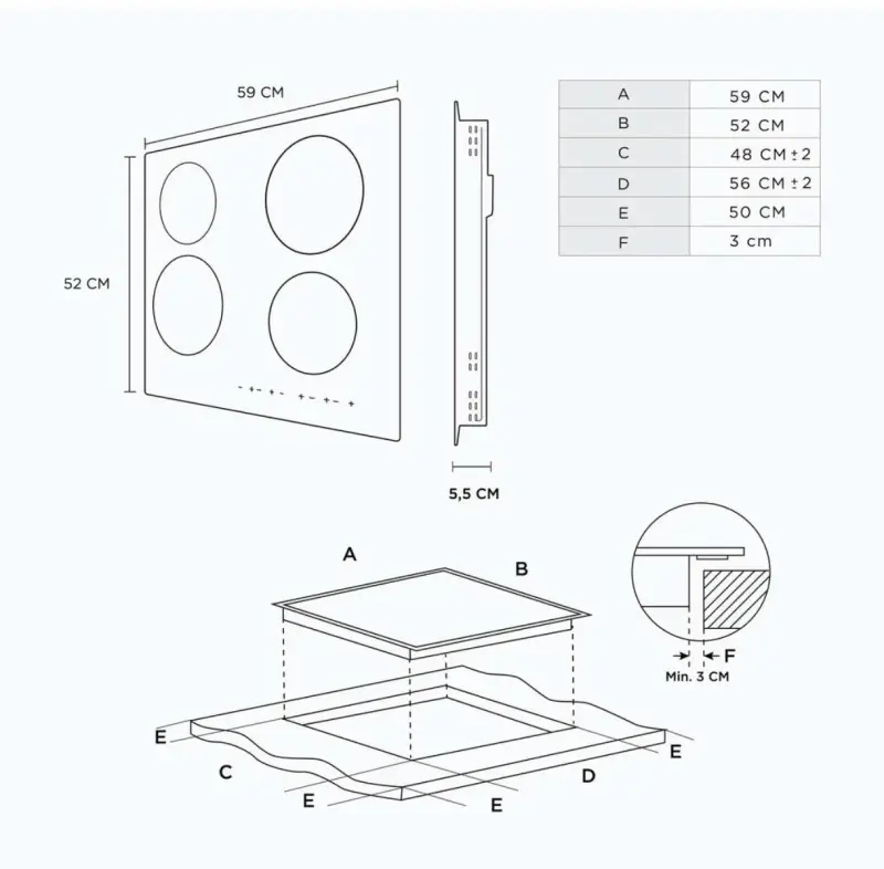 Kit Horno Empotrado Eléctrico Midea MHMC6MBOG2-KIT - 3