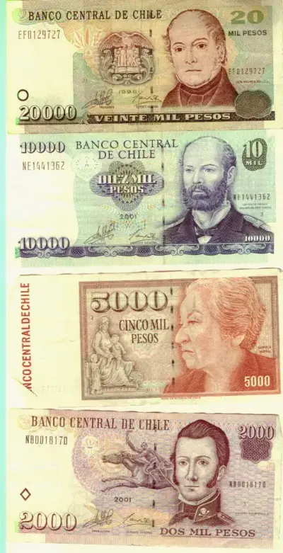 Colección de billetes chilenos antiguos - miniatura 3