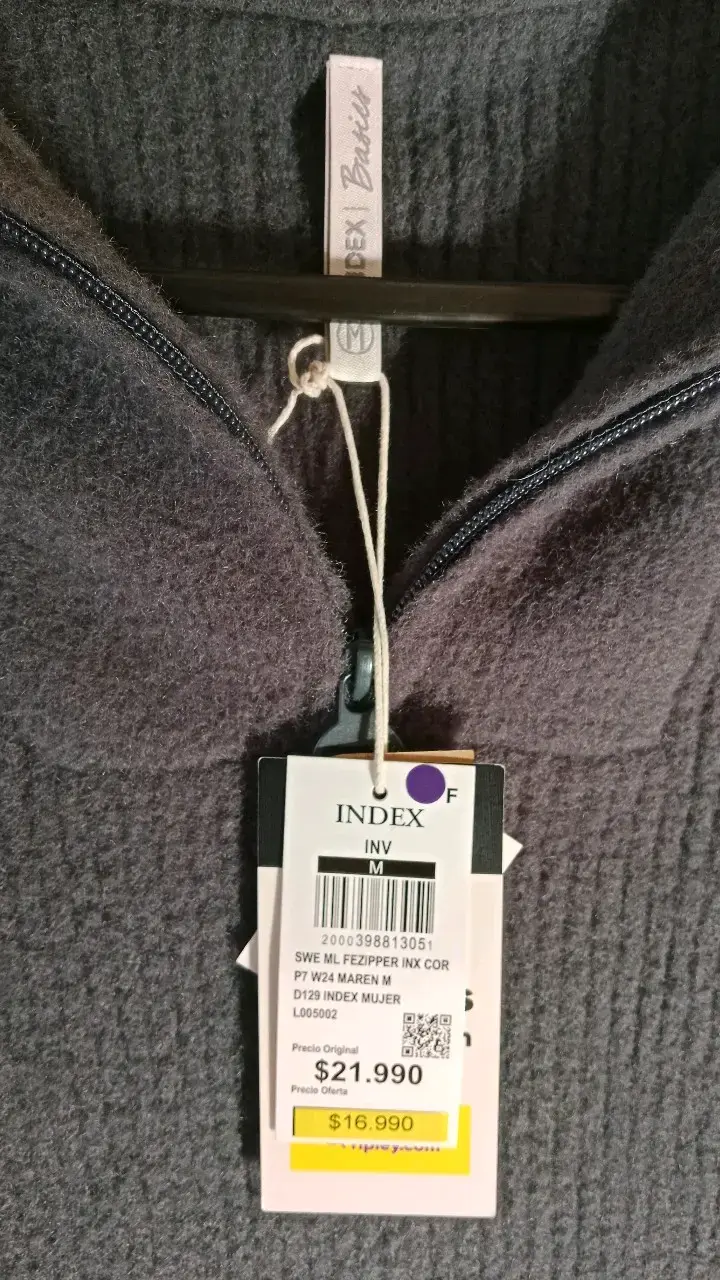 Suéter gris con cierre y cuello alto Index - 2