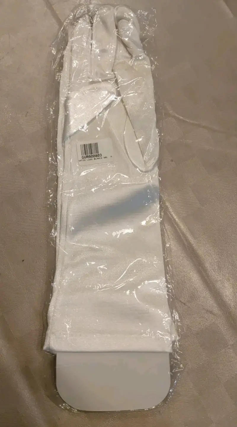Guantes largos de satén blanco - 1