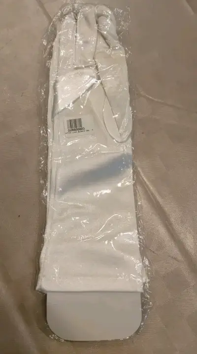 Guantes largos de satén blanco - miniatura 1