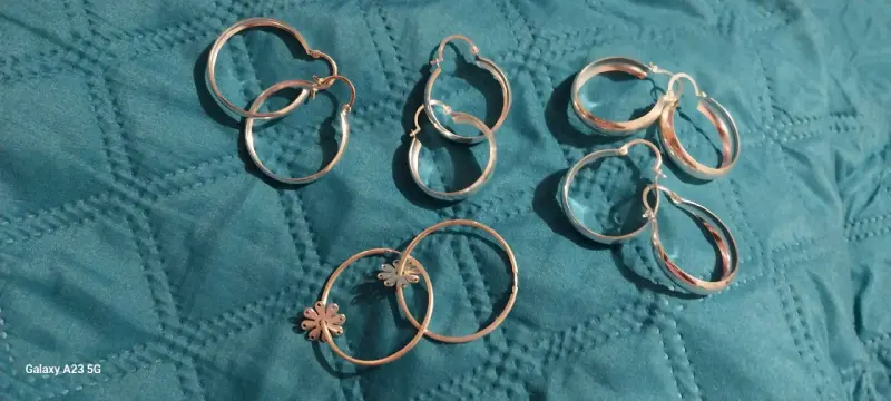 Set de aros bañados en plata variados - 5