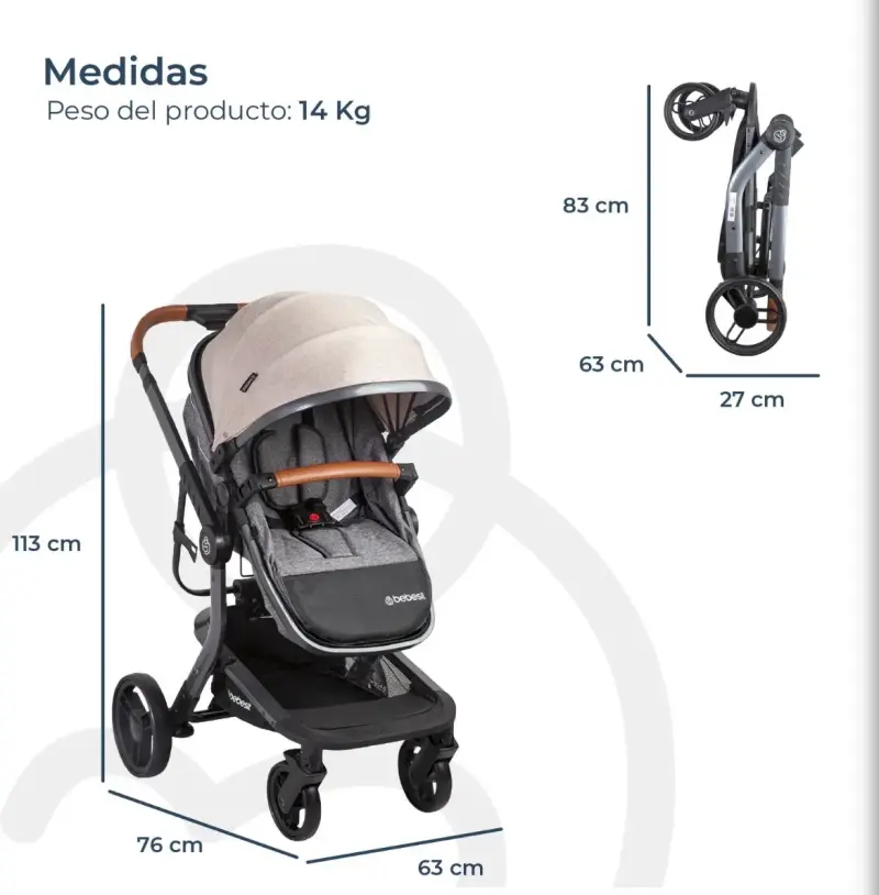 Coche de bebé 2 en 1 con silla de auto mod. Taurus - 4