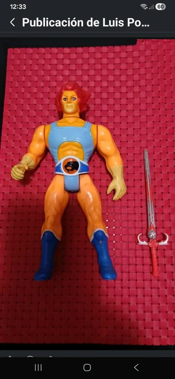 Figura vintage Thundercats con espada leon-o