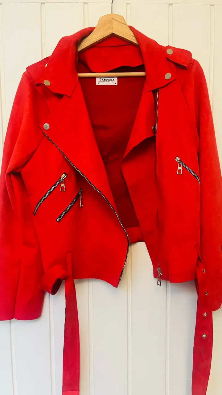 Chaqueta de cuero sintético roja Bandada - 1
