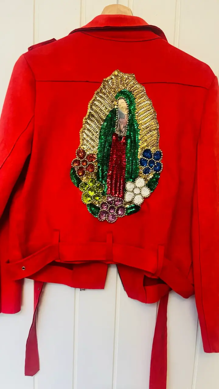 Chaqueta de cuero sintético roja Bandada - 2