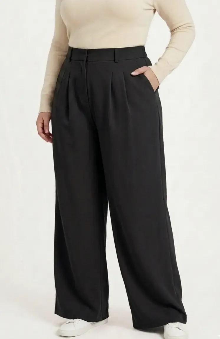 Pantalon sastrero negro de mujer - 1