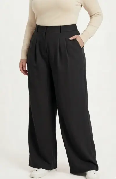 Pantalon sastrero negro de mujer - miniatura 1