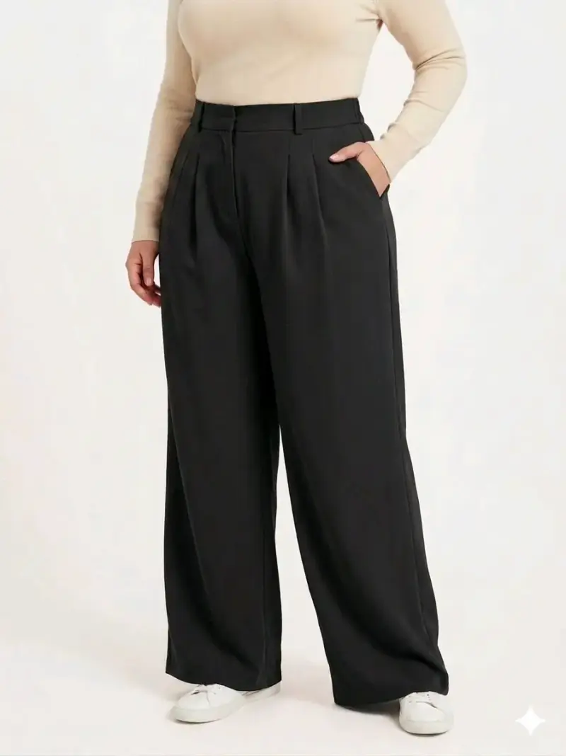 Pantalon sastrero negro de mujer - 2