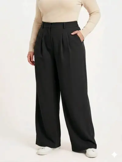 Pantalon sastrero negro de mujer - miniatura 2