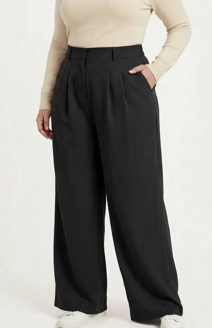 Pantalon sastrero negro de mujer - 3