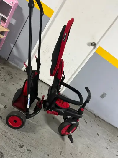 Triciclo infantil SmarTrike rojo con manillar - miniatura 2
