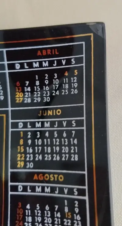 Calendario vintage de vidrioVidecor 1980 - miniatura 2