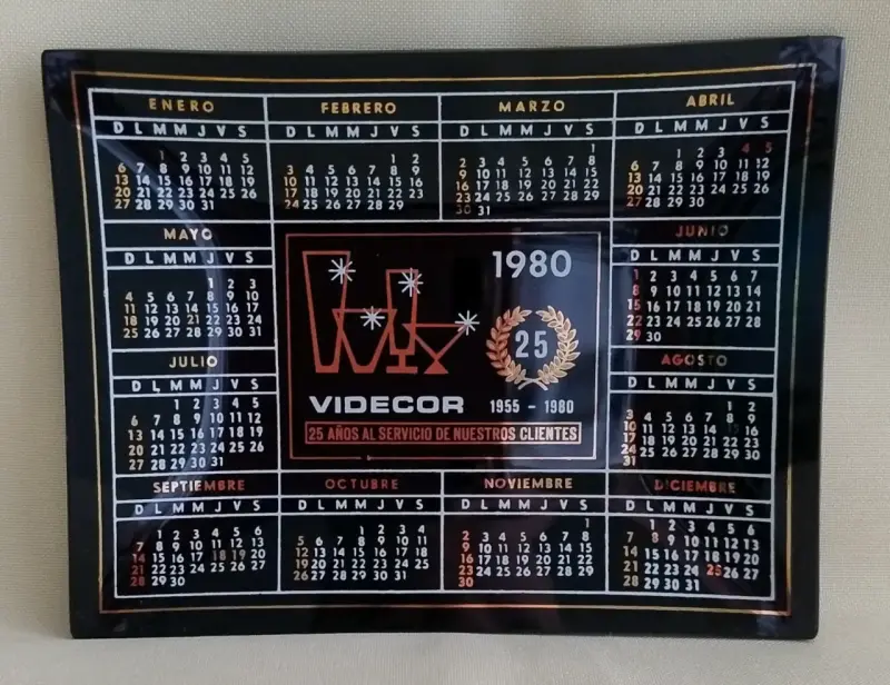Calendario vintage de vidrioVidecor 1980 - 3