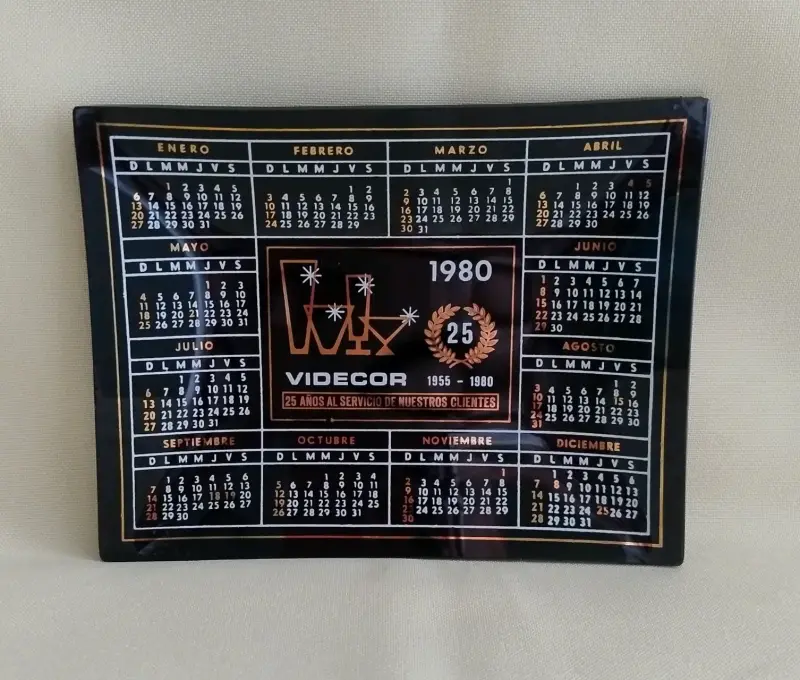 Calendario vintage de vidrioVidecor 1980 - 4