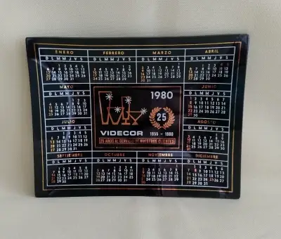 Calendario vintage de vidrioVidecor 1980 - miniatura 4