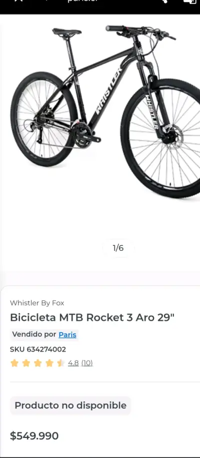 Bicicleta MTB Whistler Rocket 3 Aro 29" - miniatura 1