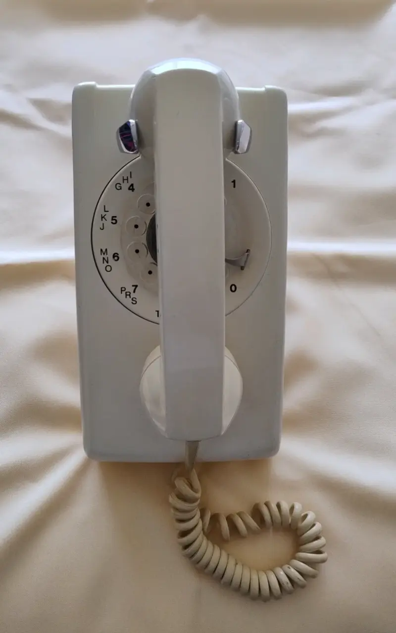 Teléfono vintage de disco blanco - 2