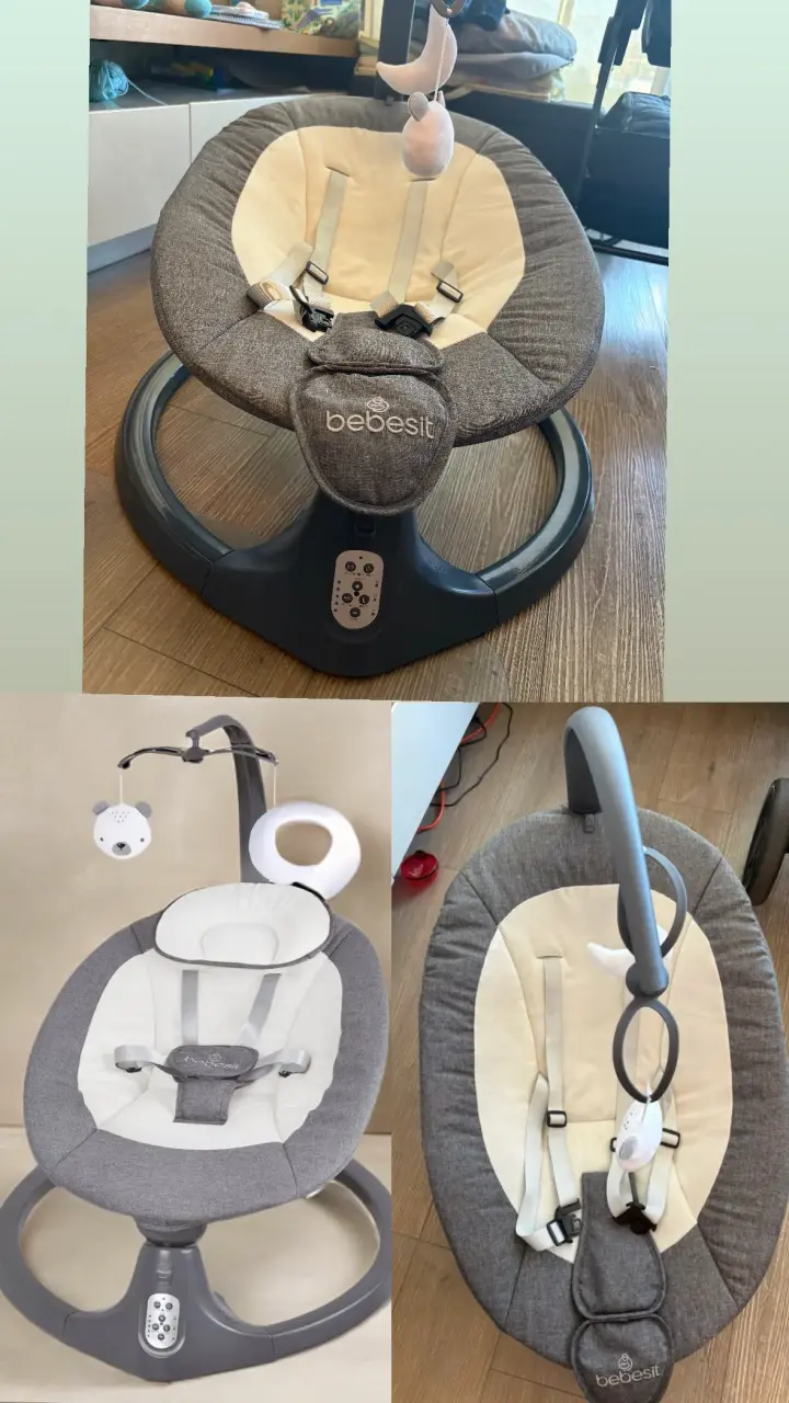 Silla mecedora para bebé Bebesit gris - 1
