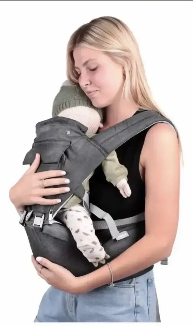 Mochila portabebé ergonómica gris - 3
