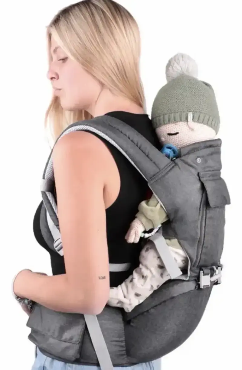 Mochila portabebé ergonómica gris - 5