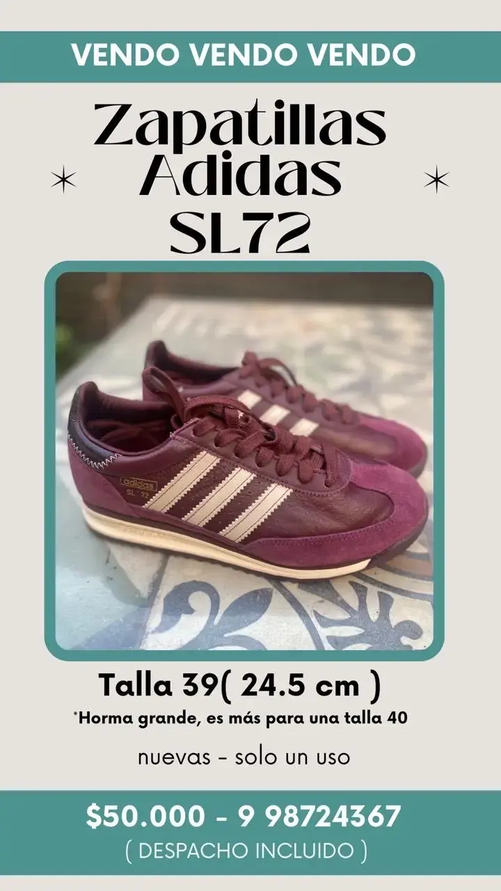 Zapatillas Adidas SL 72 burdeos - 4