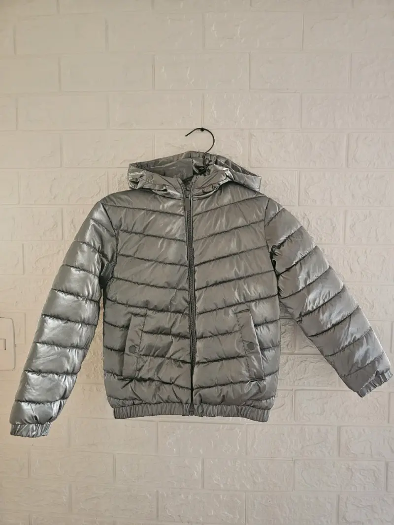 Parka gris para niña talla 8 - 2