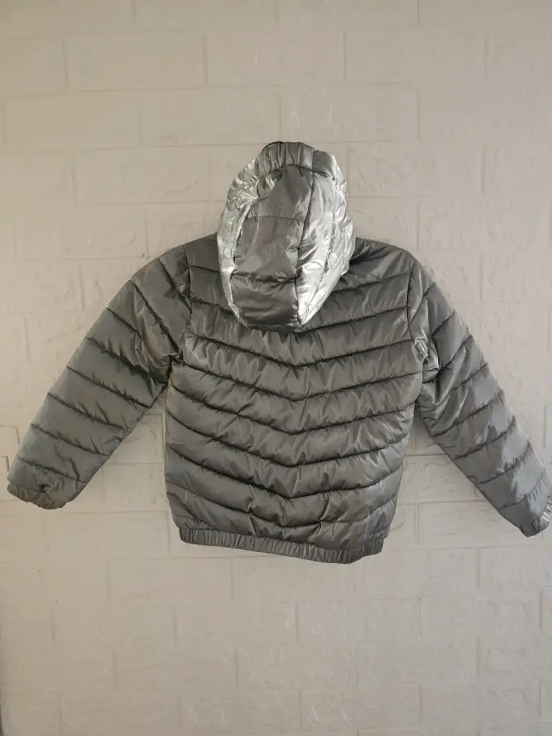 Parka gris para niña talla 8 - 3
